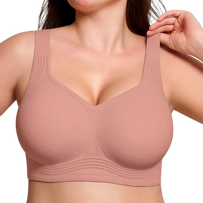 OEAK Womens Jelly Bras Full Coverage Wireless Supportive Bra Push up plus Size Comfort Soft No Underwire Seamless Comfortable Wireless T-Shirt Everyday Bras Wings