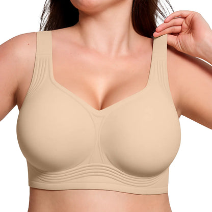 OEAK Womens Jelly Bras Full Coverage Wireless Supportive Bra Push up plus Size Comfort Soft No Underwire Seamless Comfortable Wireless T-Shirt Everyday Bras Wings